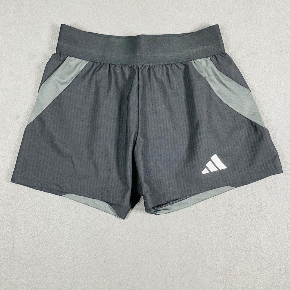 Adidas Black Running Shorts Women's Small Reflective Stripe Active Gym Lined‎